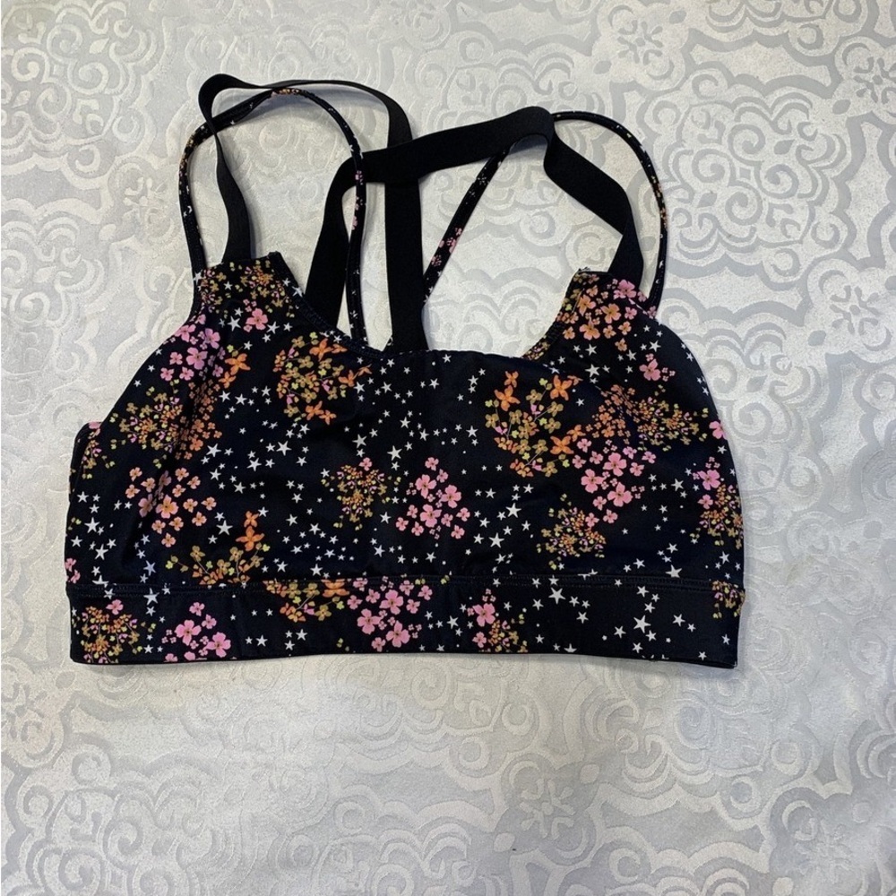Victoria's Secret Black Floral Sports Bra